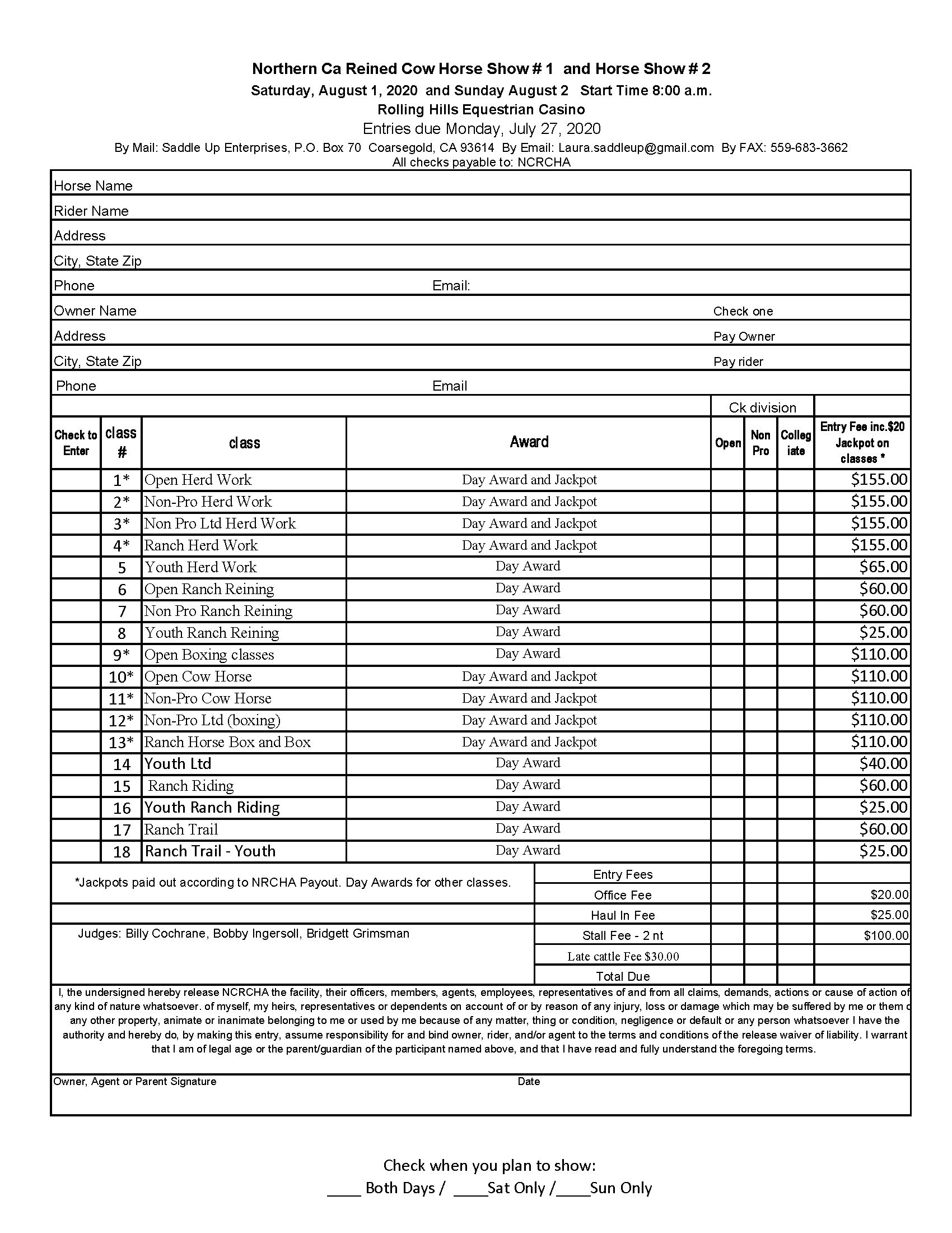 Forms & Documents | Show Entries | Membership Form | NCRCHA